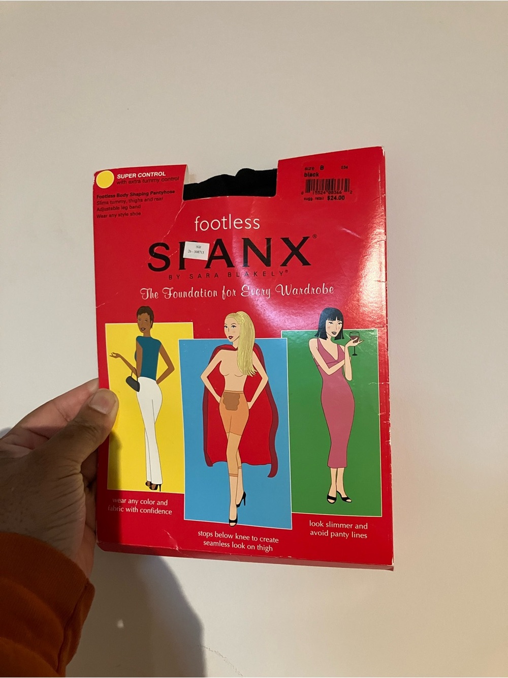 SPANX Footless Body Shaping Pantyhose NIP Black EUC Size B”